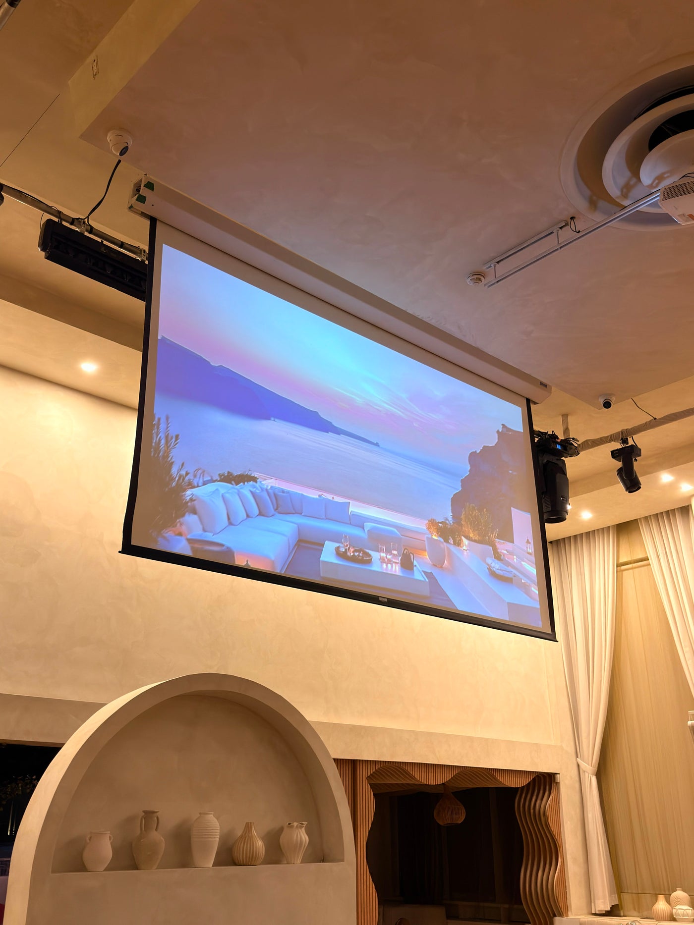 The room set for a corporate day
